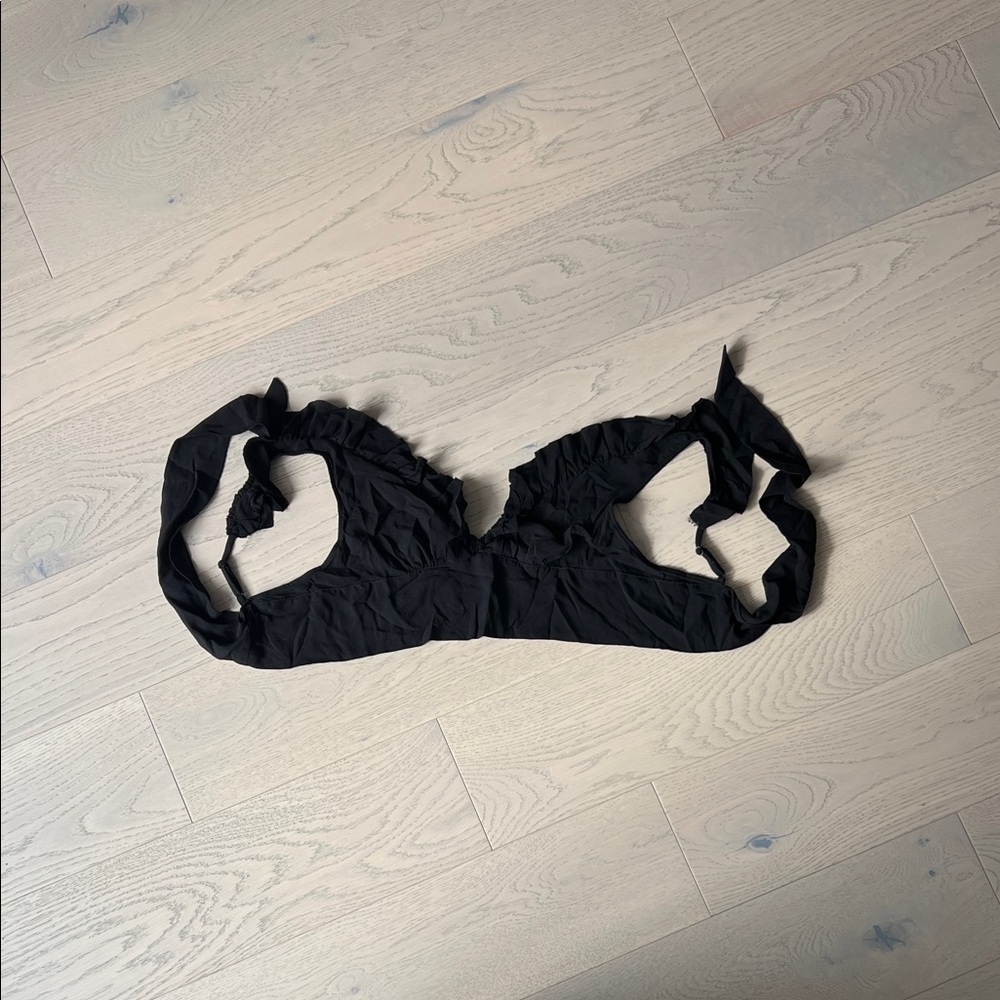 Only Hearts Black Ruched Tie-Back Bralette